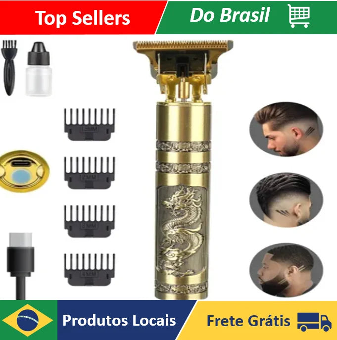 Máquina De Cortar Cabelo Profissional -Acabamento Barbeador-Portátil