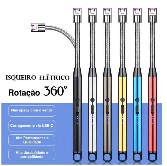 🔥 Isqueiro Eletrônico Recarregável USB - Praticidade e Sustentabilidade!